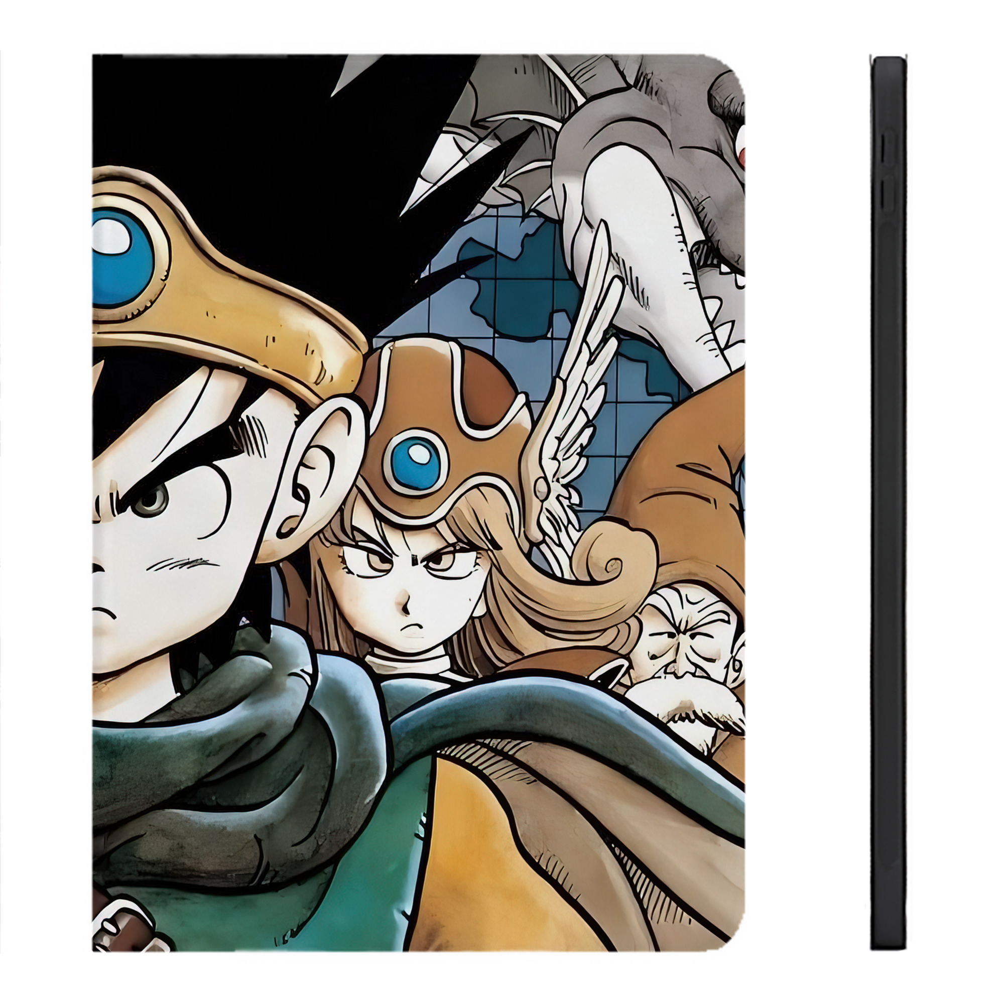 （画像用） ドラゴンクエスト Doragon Kuesuto Dragon Quest IPadケース ペンホルダー付き ブックスタイルデザイン